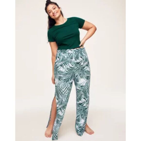 Adore Me Pants - Adore Me womens pants tropical green with pockets Size XL